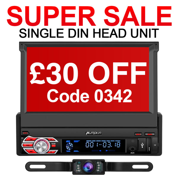 £30 Off Pumpkin 7 Inch Android 10 Single Din Touch Screen Head Unit with Backup Camera