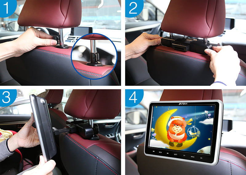How to install a headrest DVD player in a car?