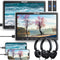 10.1" Dual Car DVD Players for Kids with HDMI Input 2 Headphones Mounting Bracket, Support Same/Different DVD Playing, Last Memory, Region Free, USB SD Card (2 Headrest DVD Players)