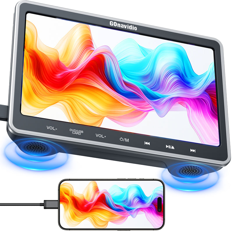 【Extra 10% OFF】10.1'' Car DVD Player for kids with HDMI Input, Car Video Player with Bracket Mount,Support USB/SD Card, AV in &amp; AV Out, Region Free, Last Memory