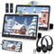 10.1” Dual Car DVD Player with HDMI Input, Car TV for Back Seat with Auto Suction-type Disc in, Play a Same or Two Different Movies, 2 Headphones Mounting Brackets, USB/TF Card, Last Memory