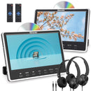 12" Dual IPS Screen Car Headrest Monitor DVD Player with Headphones, Headrest TV for Car with Remote Control