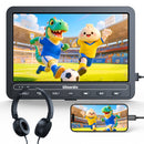 10.1 Inch Clamshell Design Portable DVD Player for Car with Headrest Mount and Battery, Headrest Monitor with HDMI Input MP4 USD SD