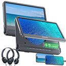 12" Dual Portable DVD Players for Cars with Batteries, HDMI Input, Wall Charger and Headphones