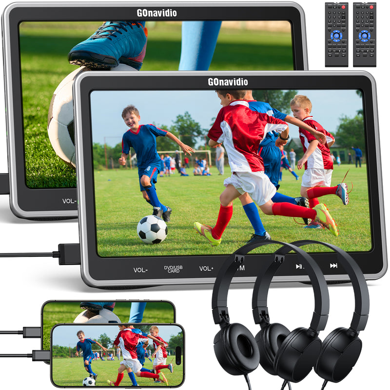 10.1" Suction-Type Car Headrest DVD Player with 2 Headphones