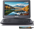 GOnavidio 17.9" Portable DVD Player with 16" Large HD Screen 5 Hours Rechargeable Battery, Support HDMI Input, Sync TV/Phone, 1600x900, USB TF Card, MP4/MKV, Multi-formats, Last Memory