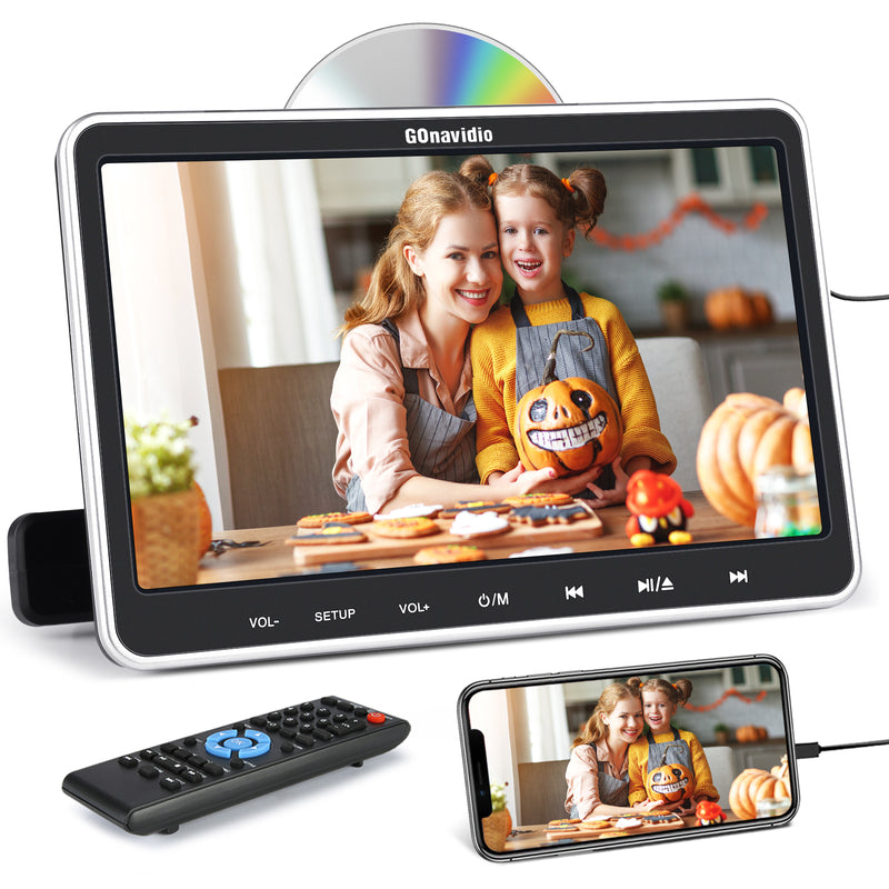 10.1'' Car Seat Headrest DVD Player Inhalation Headrest TV with HDMI Input and Mounting Bracket Support USB/SD Region Free Last Momory