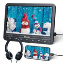 【Christmas Deal】10.1 Inch Clamshell Design Portable DVD Player for Car with Headrest Mount and Battery, Headrest Monitor with HDMI Input MP4 USD SD