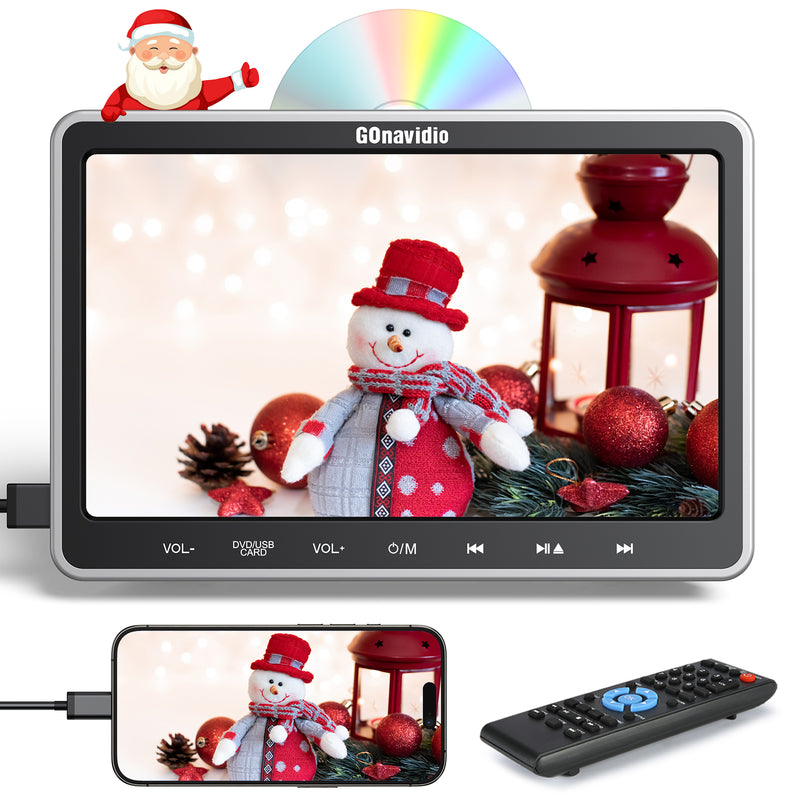 【Black Friday Deal】10.1'' Car DVD Player for kids with HDMI Input, Car Video Player with Bracket Mount,Support USB/SD Card, AV in &amp; AV Out, Region Free, Last Memory