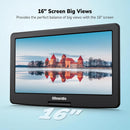 GOnavidio 17.9" Portable DVD Player with 16" Large HD Screen 5 Hours Rechargeable Battery, Support HDMI Input, Sync TV/Phone, 1600x900, USB TF Card, MP4/MKV, Multi-formats, Last Memory