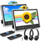 12" Dual IPS Screen Car Headrest Monitor DVD Player with Headphones, Headrest TV for Car with Remote Control