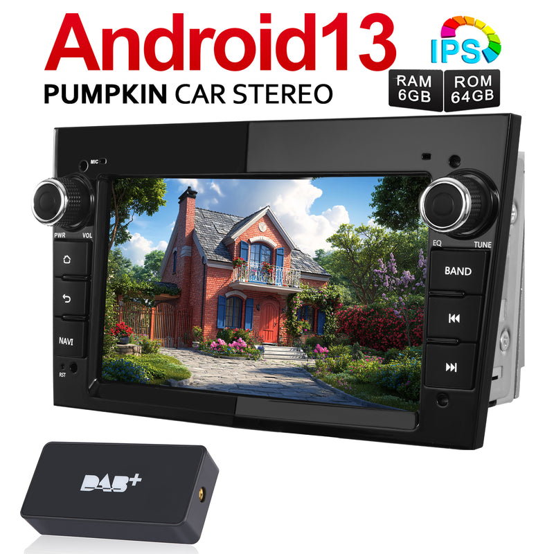 【8 Core, 6G+64G】2 Din Octa-Core Android 13 Head Unit for Opel Vauxhall Astra Corsa Zafira Vivaro with Carplay DAB+