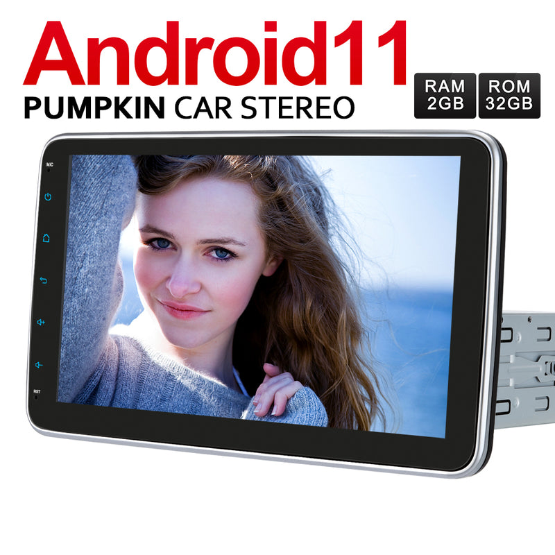 【Extra 15% OFF】Pumpkin 10.1" IPS Touch Screen Single Din Android 11 Head Unit Bluetooth Car Stereo