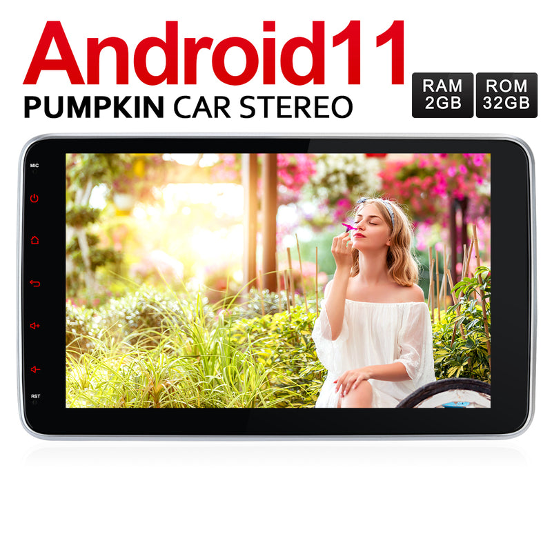 【Extra 15% OFF】Pumpkin 10.1-Inch 1280*720 IPS Screen Single Din Android 11 Head Unit (2GB+32GB)