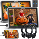 GOnavidio 10.1 Inch Dual Car DVD Player Headrest Monitors with 2 Headphones and 2 Mounting Bracket