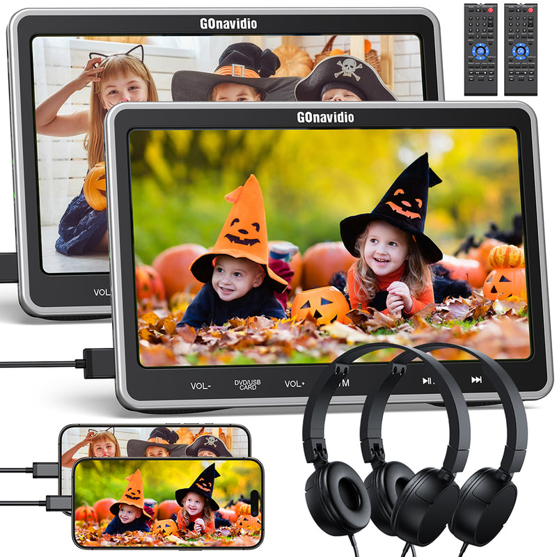 10.1" Suction-Type Car Headrest DVD Player with 2 Headphones