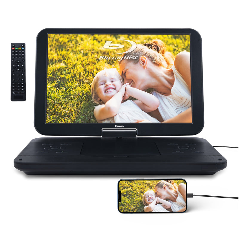 Mobile Blue Rays Naviskauto 15.4” Best Portable Blu ray DVD Player with Battery Region B ...