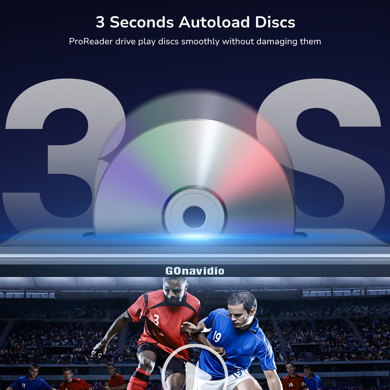 10.1” Dual Car DVD Player with HDMI Input, Car TV for Back Seat with Auto Suction-type Disc in, Play a Same or Two Different Movies, 2 Headphones Mounting Brackets, USB/TF Card, Last Memory