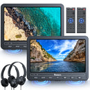 10.5" Dual Screen Portable DVD Player for Car with Built-in Rechargeable Battery