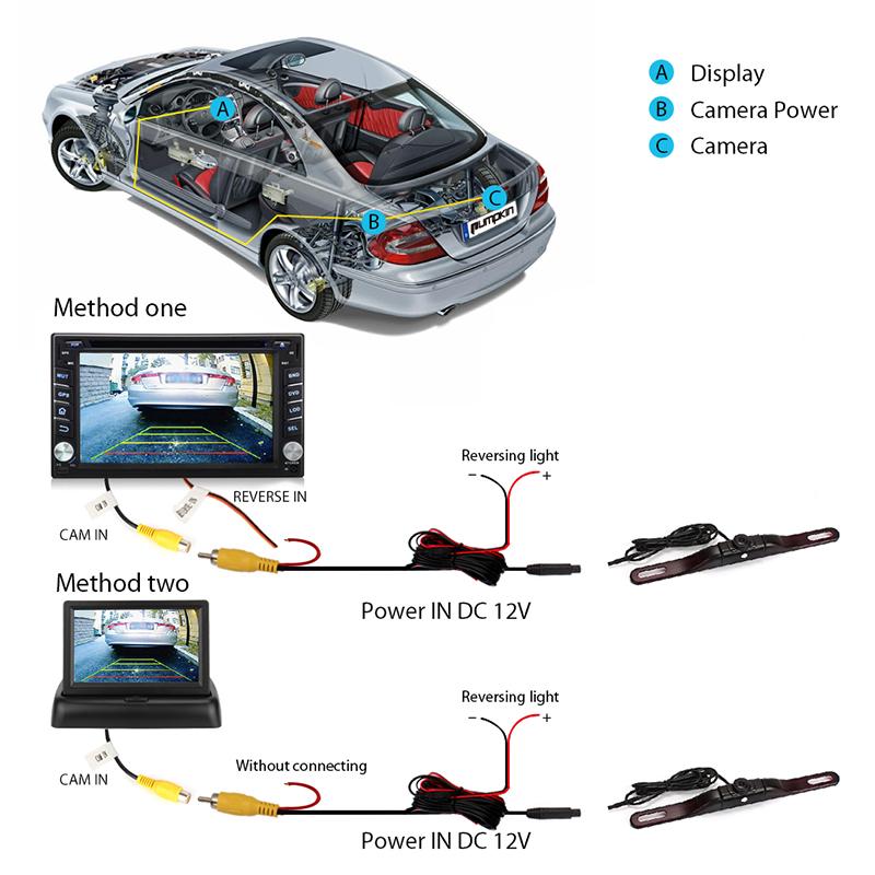 IP 67 Night Vision License Plate Car Rear View Backup Camera with Wide View Angle