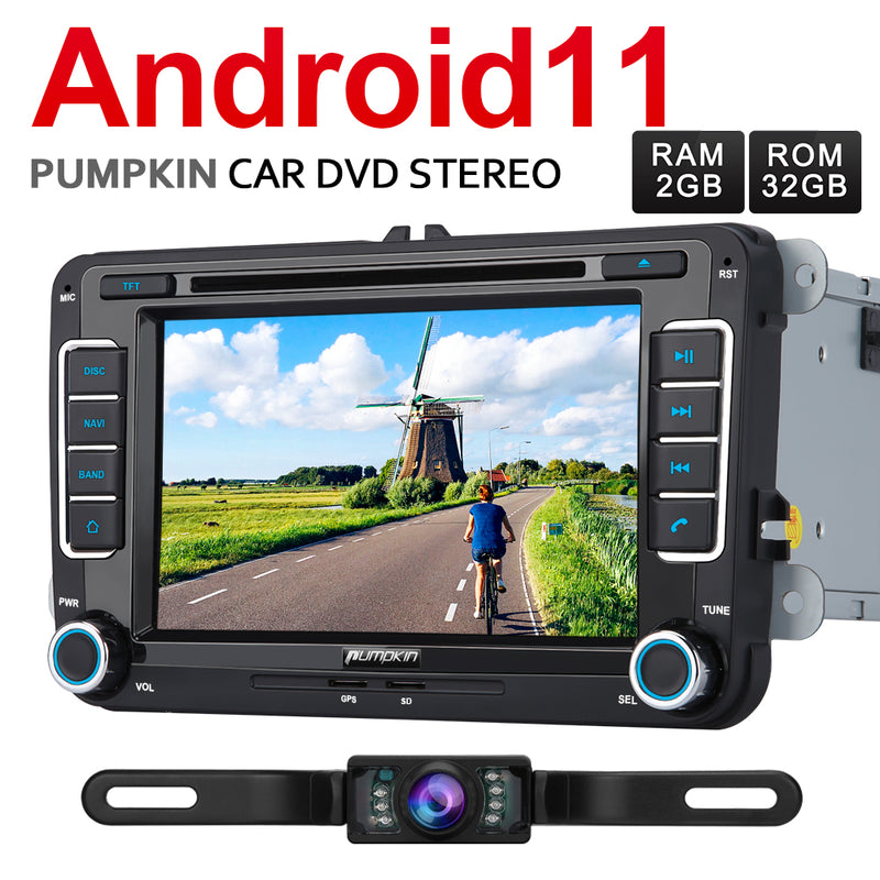 Pumpkin VW Radio Touch Screen Android 11 VW Golf MK6 Stereo with Reverse Camera Support Fastboot DAB CD USB SD WIFI