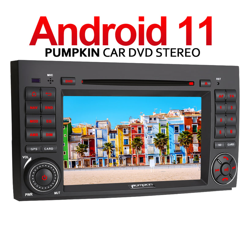 Pumpkin 7 Inch Mercedes Benz Car Radio Android 11 Head Unit with DVD Player (2GB+32GB)